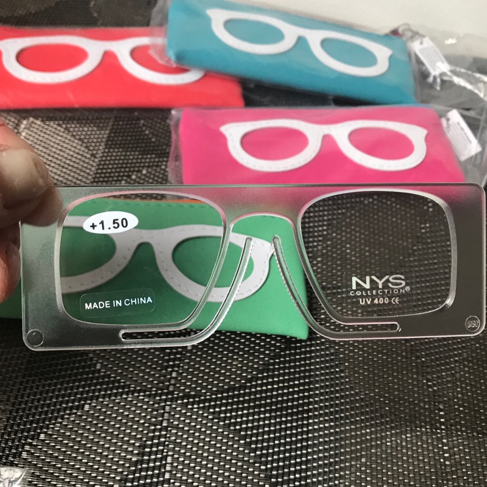 +1.50 NYS Collection Flat Armless Readers with colorful Zip pouch! ONLY 3 LEFT! - Picture 3 of 16